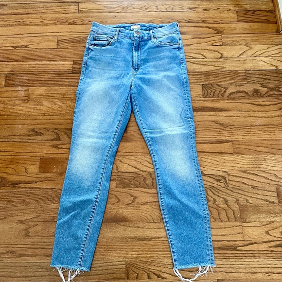 Mother Denim Jeans High Waisted Looker Ankle Fray Shoot to Thrill Women’s Sz. 28 - Picture 10 of 11